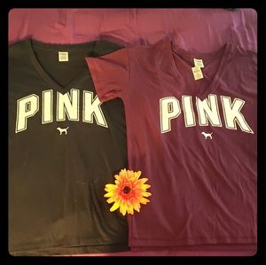 2 Brand new VS PINK v neck legging t shirts